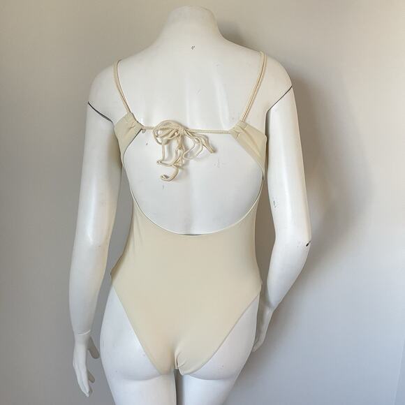 Zara 0167/030 Braided Strap One Piece Swimsuit Bathing Suit Size Small Cream - Picture 8 of 15